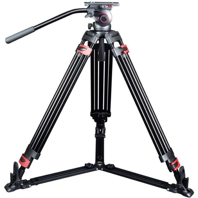 Miliboo MTT609A Professional Aluminum Tripod and MYT803 Fluid Head with Ground Spreader