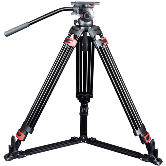 Miliboo MTT609A Professional Aluminum Tripod and MYT803 Fluid Head with Ground Spreader