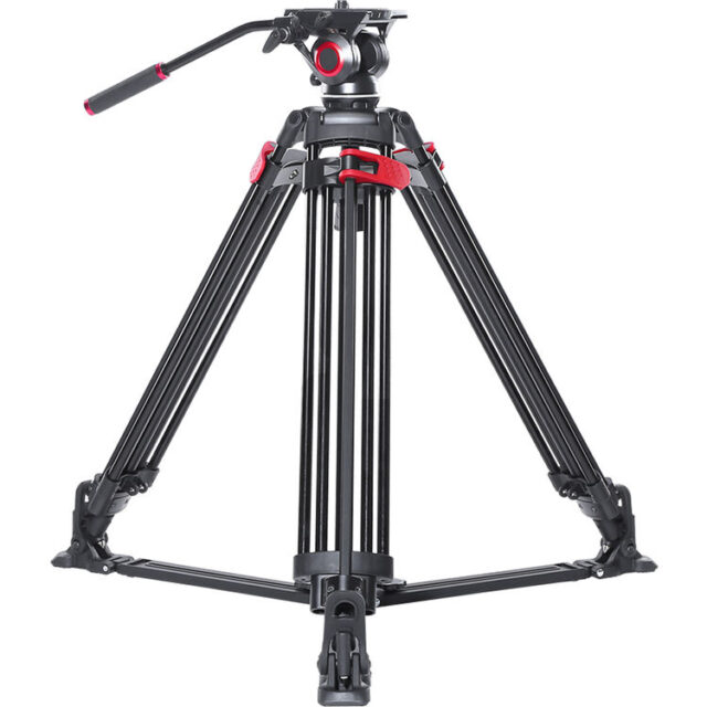 Miliboo MTT605A Aluminum Video Tripod Kit and MYT802 Fluid Head with Ground Spreader