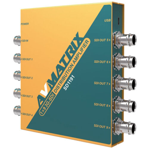 AVMATRIX SD1191 1×9 3G-SDI Reclocking Distribution Amplifier